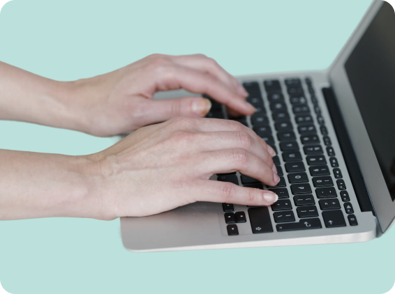 Laptop with green background