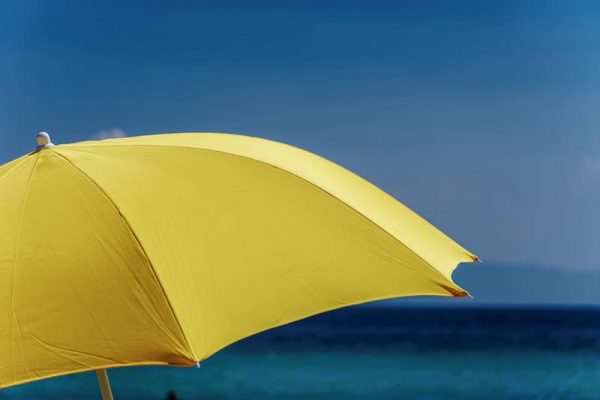 Yellow beach umbrella