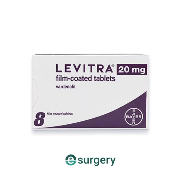 Levitra 20mg film-coated tablets containing vardenafil from e-Surgery