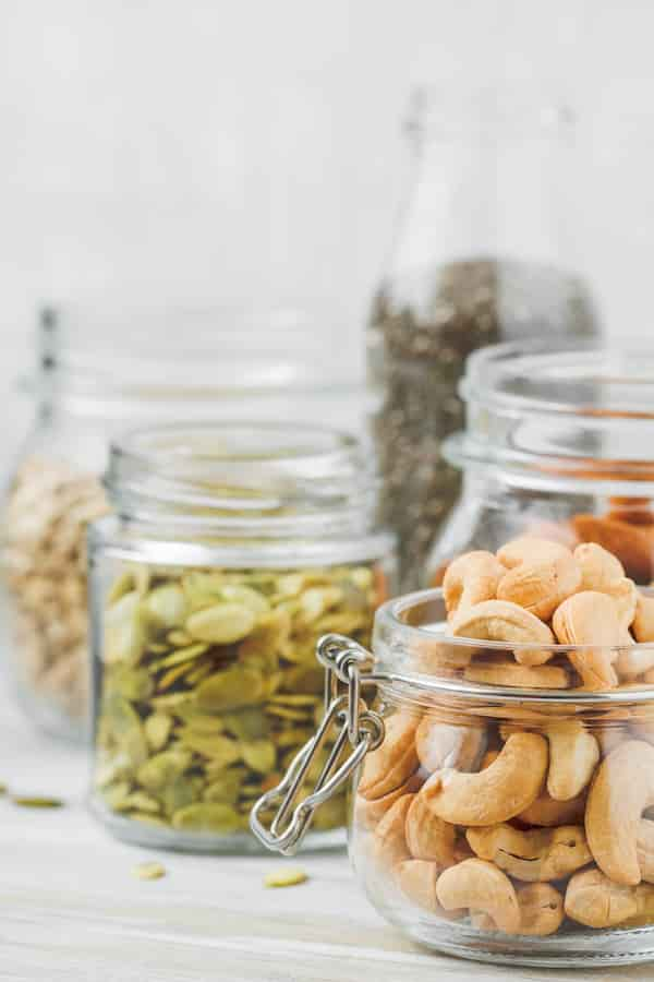 Jars of nuts and seeds high in fiber | e-Surgery