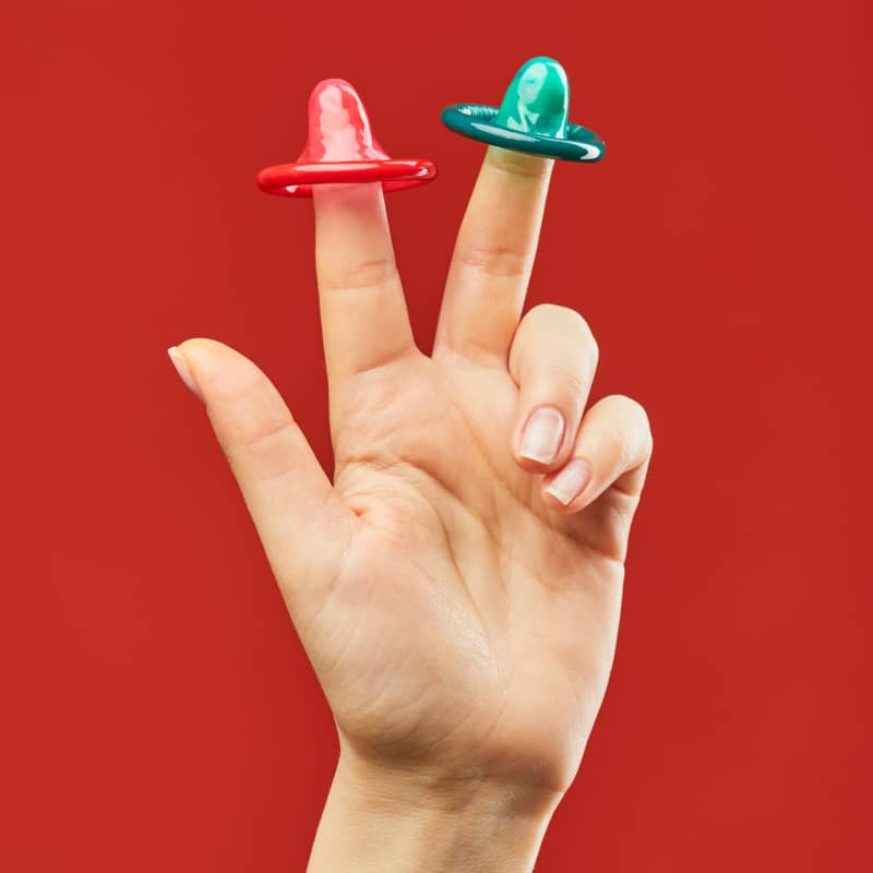 Women with Finger Condoms