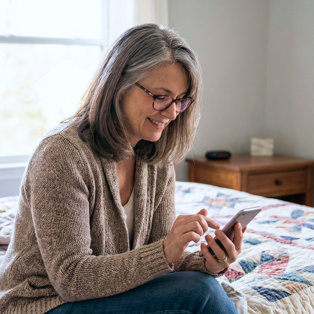 Woman watching her phone
