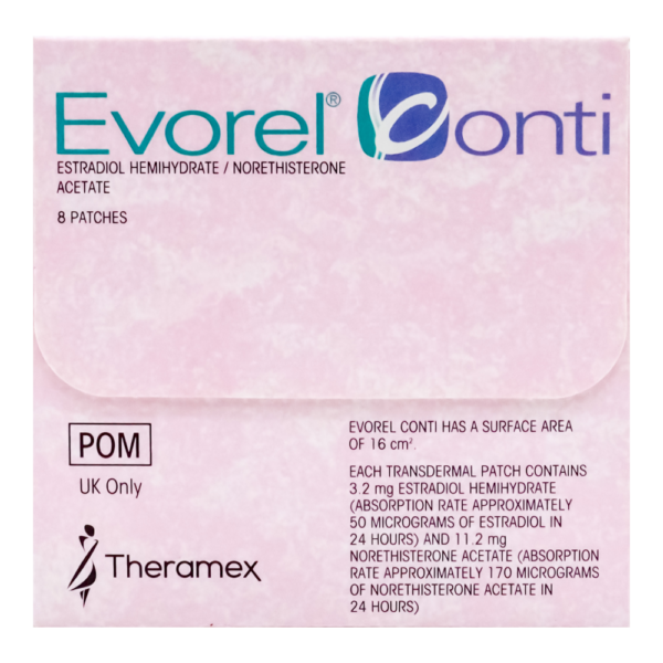 evorel conti patches front  packaging