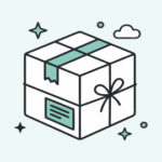 Parcel in green background