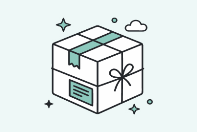 Parcel in green background