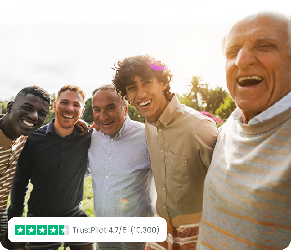 Five men smiling for the selfie