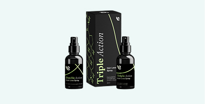 Targeted hair loss sprays packaging in green background